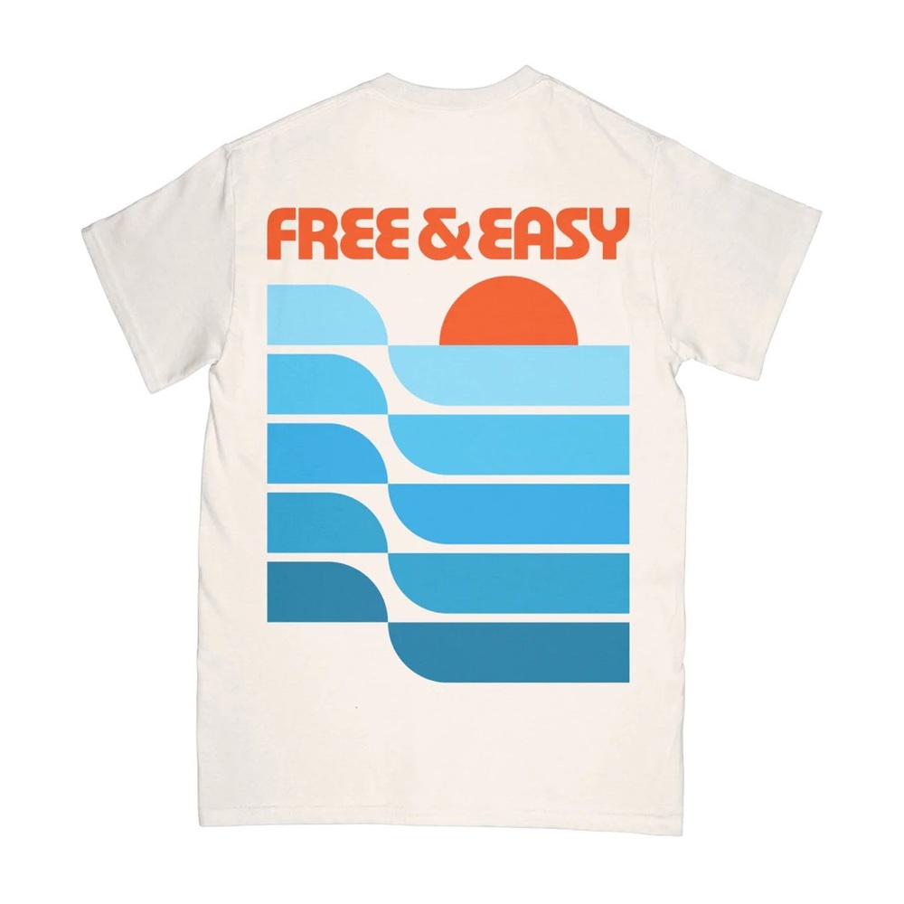 SUNSET WAVES SS POCKET TEE